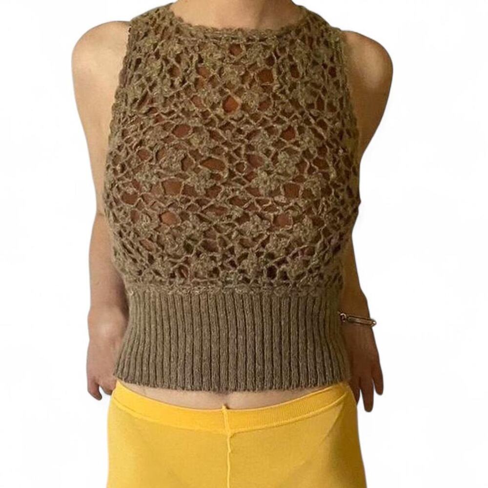 Tan knit blugirl bluemarine woven